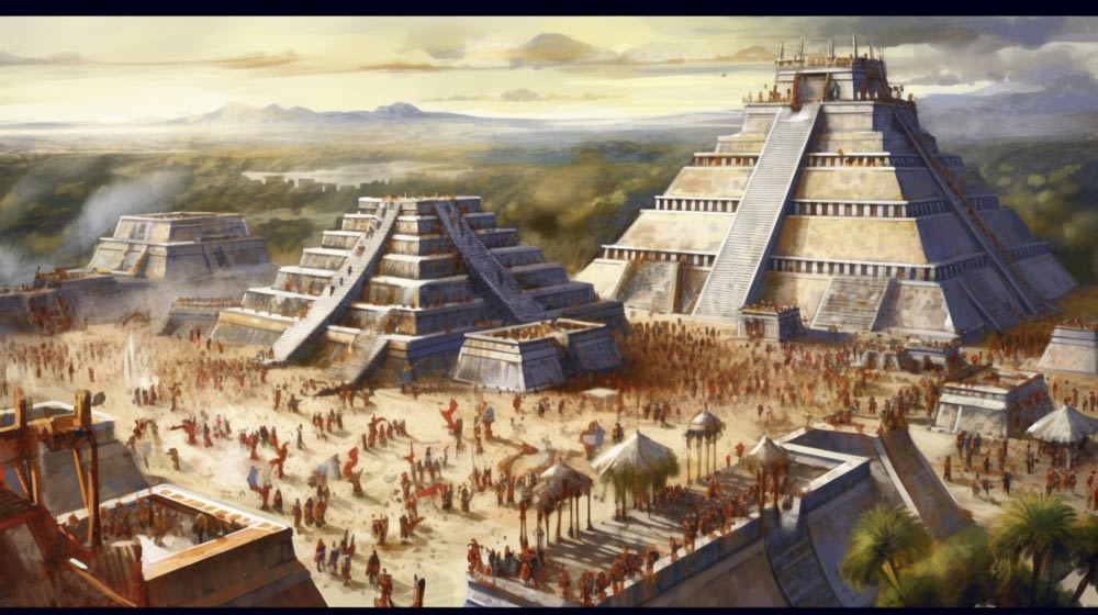 arquitectura y templos aztecas generados por IA #ia #templosaztecas #legadoazteca