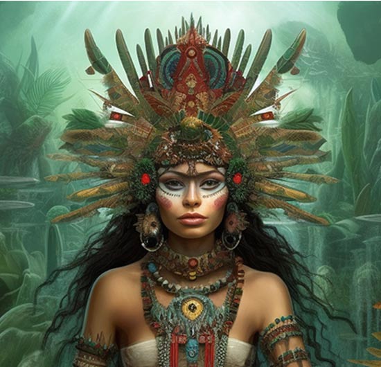 diosa azteca Chalchiuhtlicue #Chalchiuhtlicue #diosesaztecas