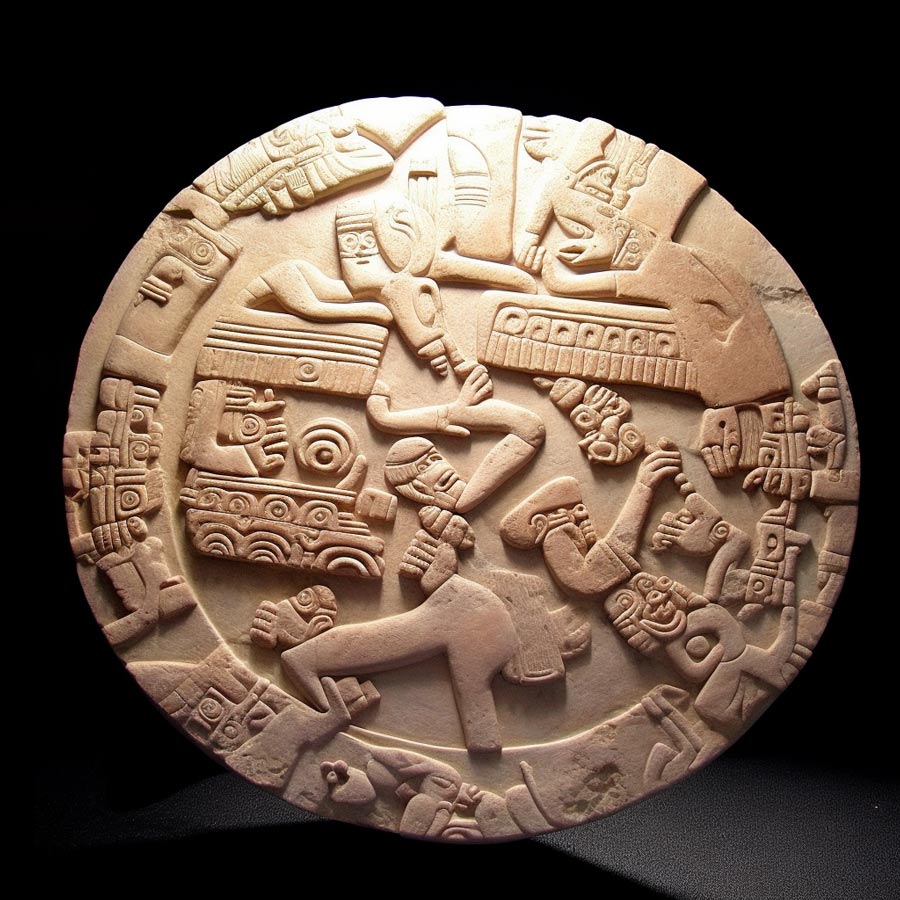 piedra azteca estilo a la piedra de coyoalxahqui #inteligenciaartificial #ia 