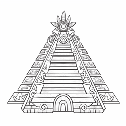 dibujo de piramide azteca para colorear en pdf #pdfpiramideazteca #piramideaztecaparapintar #piramideparacolorear