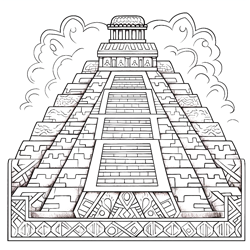 piramide azteca dibujo para colorear #dibujosaztecas #dibujosparacolorear