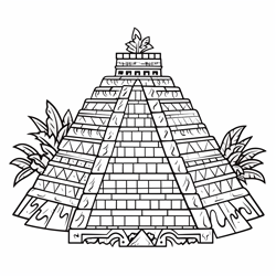 piramide azteca dibujo #dibujosaztecas #dibujosparacolorear